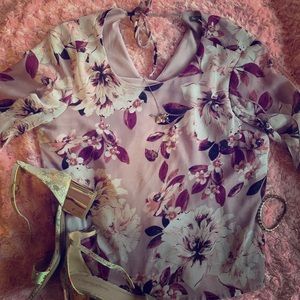 Floral flowy formal shirt